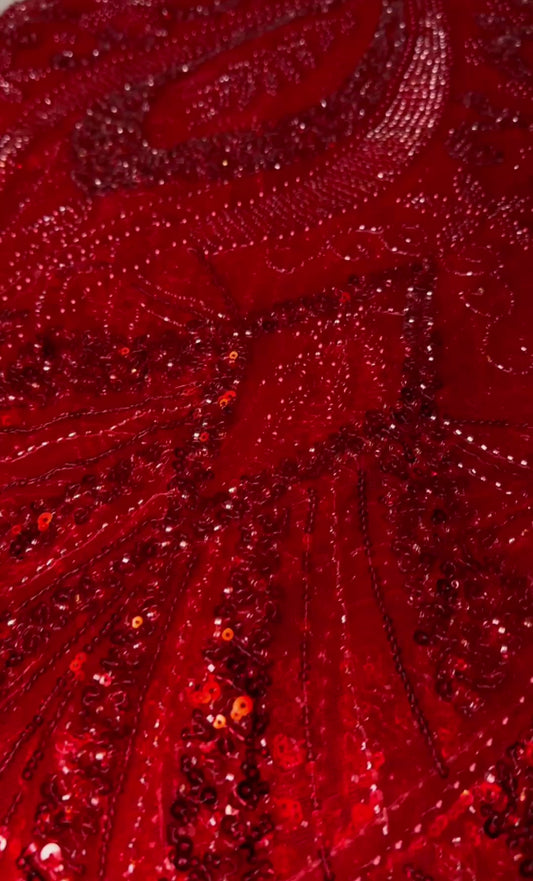 Red Lace Fabric