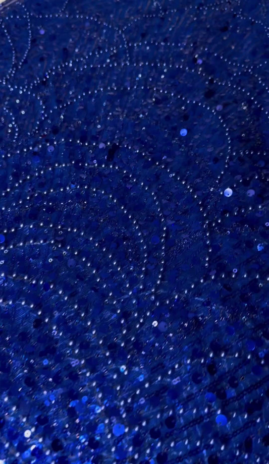 Blue Lace Fabric